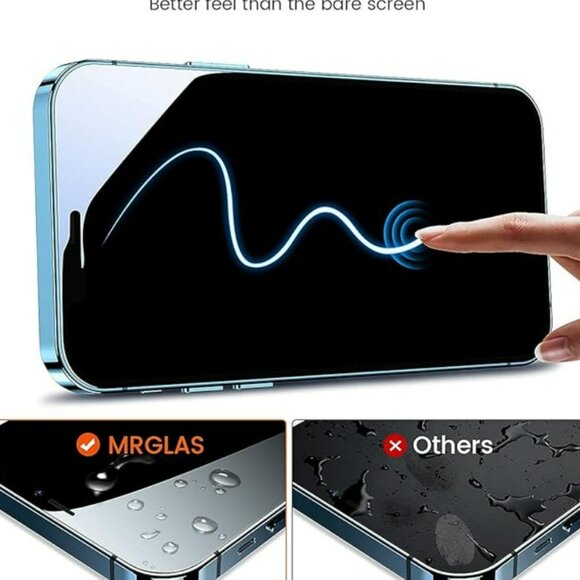 MRGLAS 2-Pack Privacy Screen Protector + 2 Camera Protectors - iPhone 12 Pro Max - Picture 5 of 9